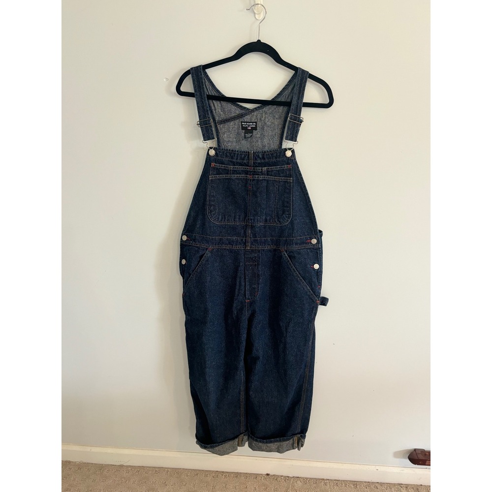 Polo‎ Ralph Lauren Denim Overalls Dark Wash Carpenter Style Women's L